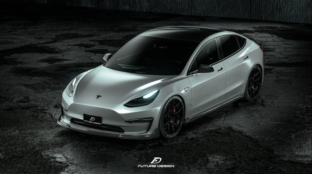 FUTURE DESIGN - TESLA MODEL 3 DRY CARBON FRONT LIP - Aero Carbon UK