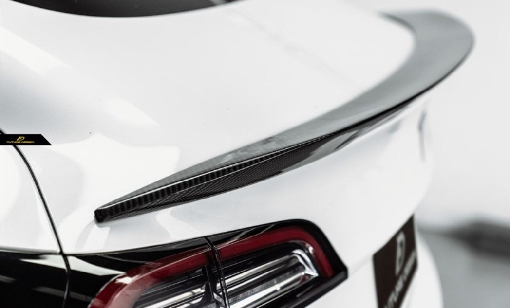 FUTURE DESIGN - TESLA MODEL 3 DRY CARBON REAR SPOILER - Aero Carbon UK