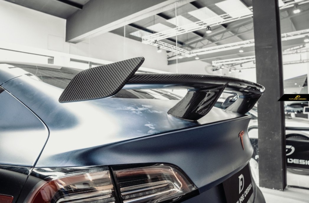 FUTURE DESIGN - TESLA MODEL 3 DRY CARBON REAR WING SPOILER - Aero Carbon UK