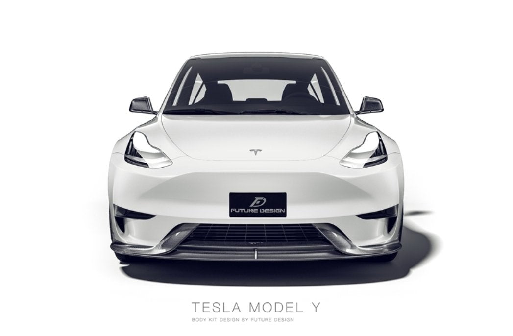 FUTURE DESIGN - TESLA MODEL Y DRY CARBON FIBRE FRONT LIP - Aero Carbon UK