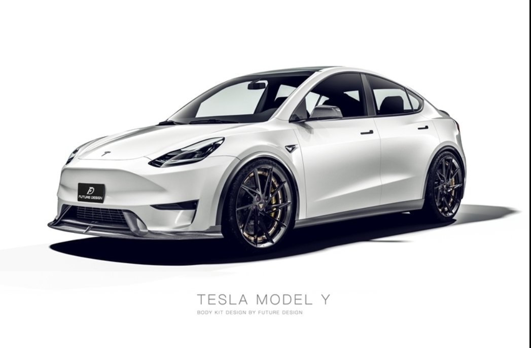 FUTURE DESIGN - TESLA MODEL Y DRY CARBON FIBRE FRONT LIP - Aero Carbon UK