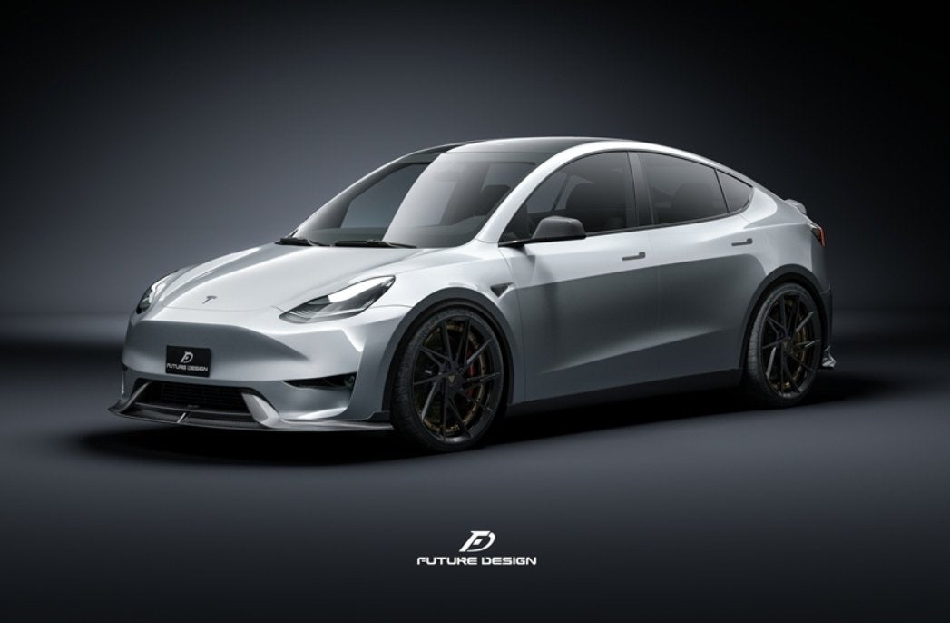 FUTURE DESIGN - TESLA MODEL Y DRY CARBON FIBRE FRONT LIP - Aero Carbon UK