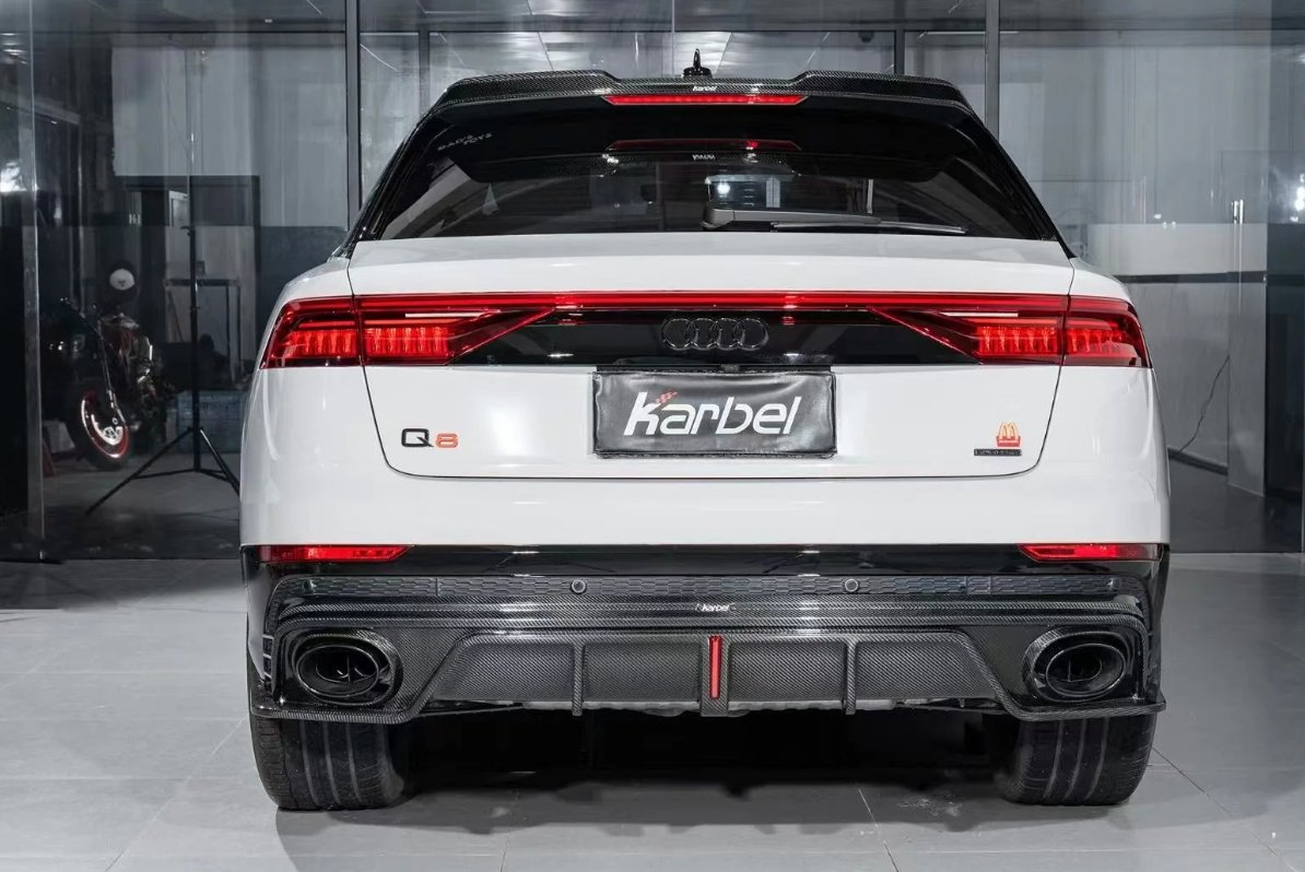 KARBEL - AUDI SQ8 Q8 S-LINE CARBON FIBRE LED REAR DIFFUSER - Aero Carbon UK