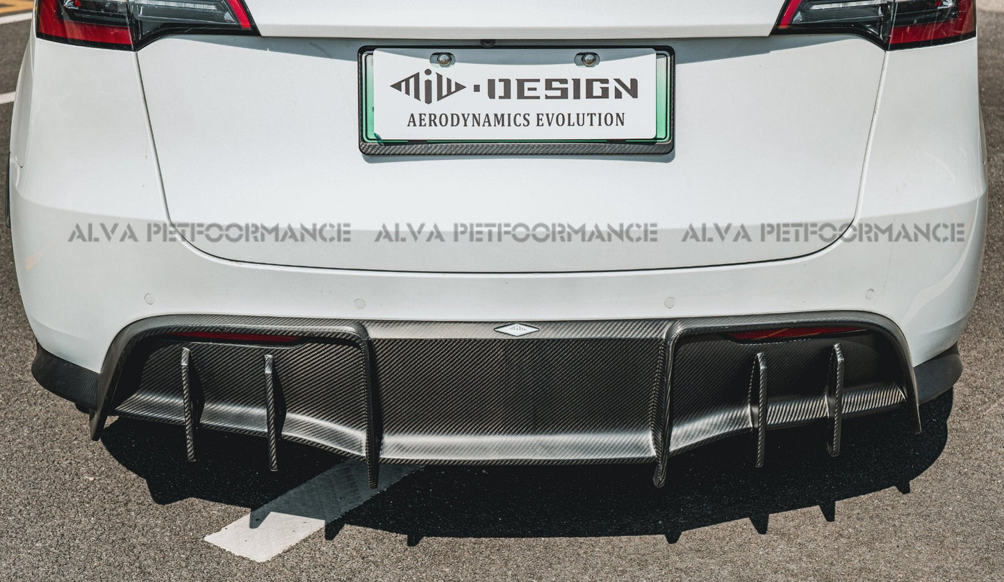 MIW DESIGN - TESLA MODEL Y DRY CARBON FIBRE REAR DIFFUSER - Aero Carbon UK