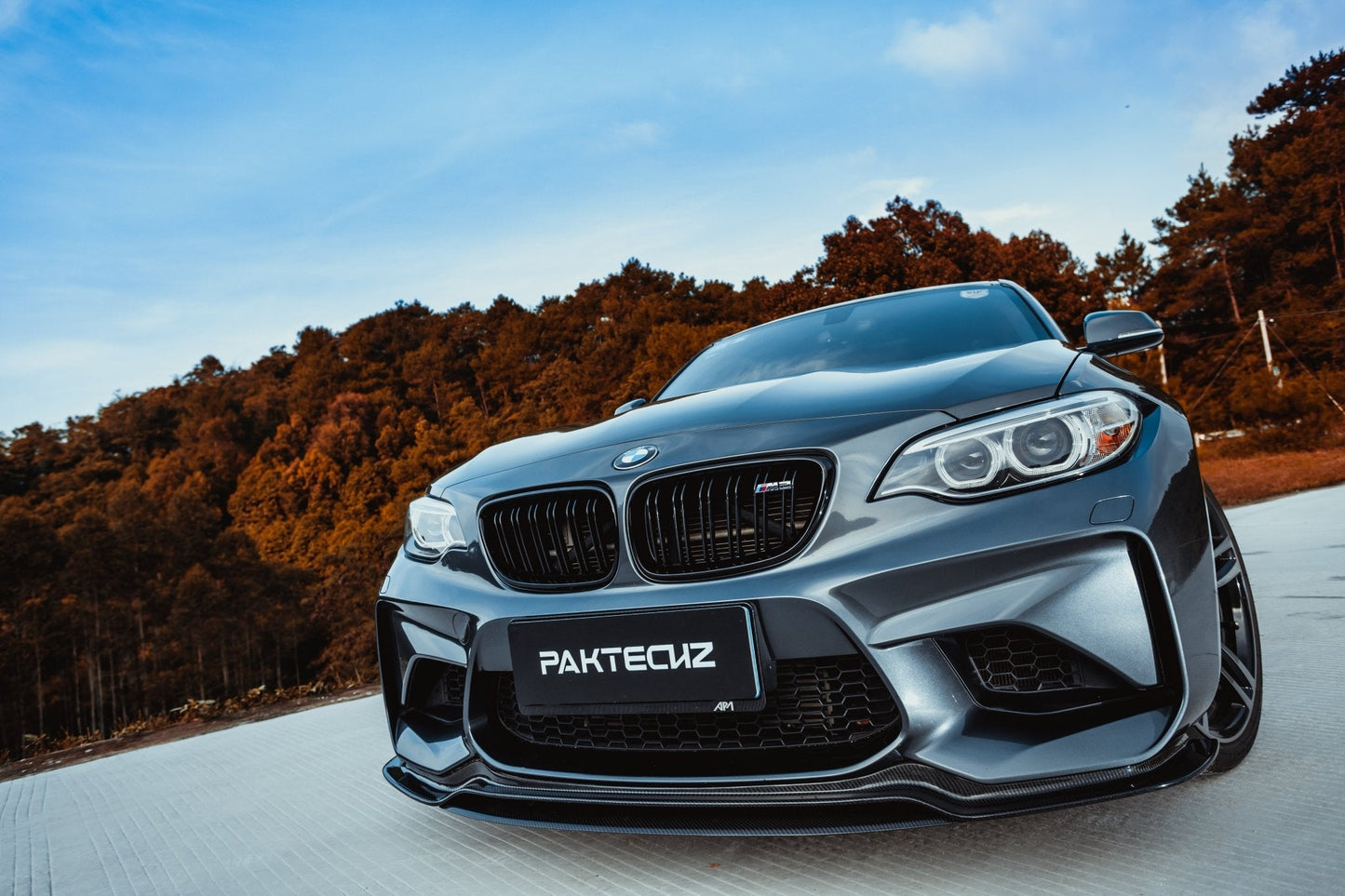 PAKTECHZ - BMW M2 F87 CARBON FIBRE FRONT LIP SPLITTER - Aero Carbon UK