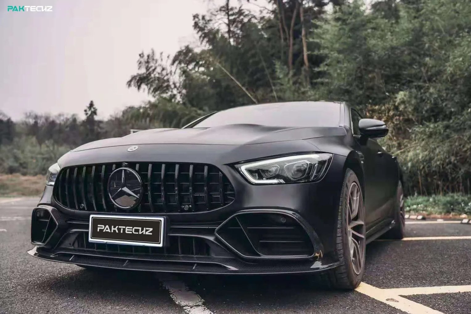 PAKTECHZ - MERCEDES BENZ AMG GT50 / GT53 DRY CARBON FIBRE FRONT LIP SPLITTER - Aero Carbon UK