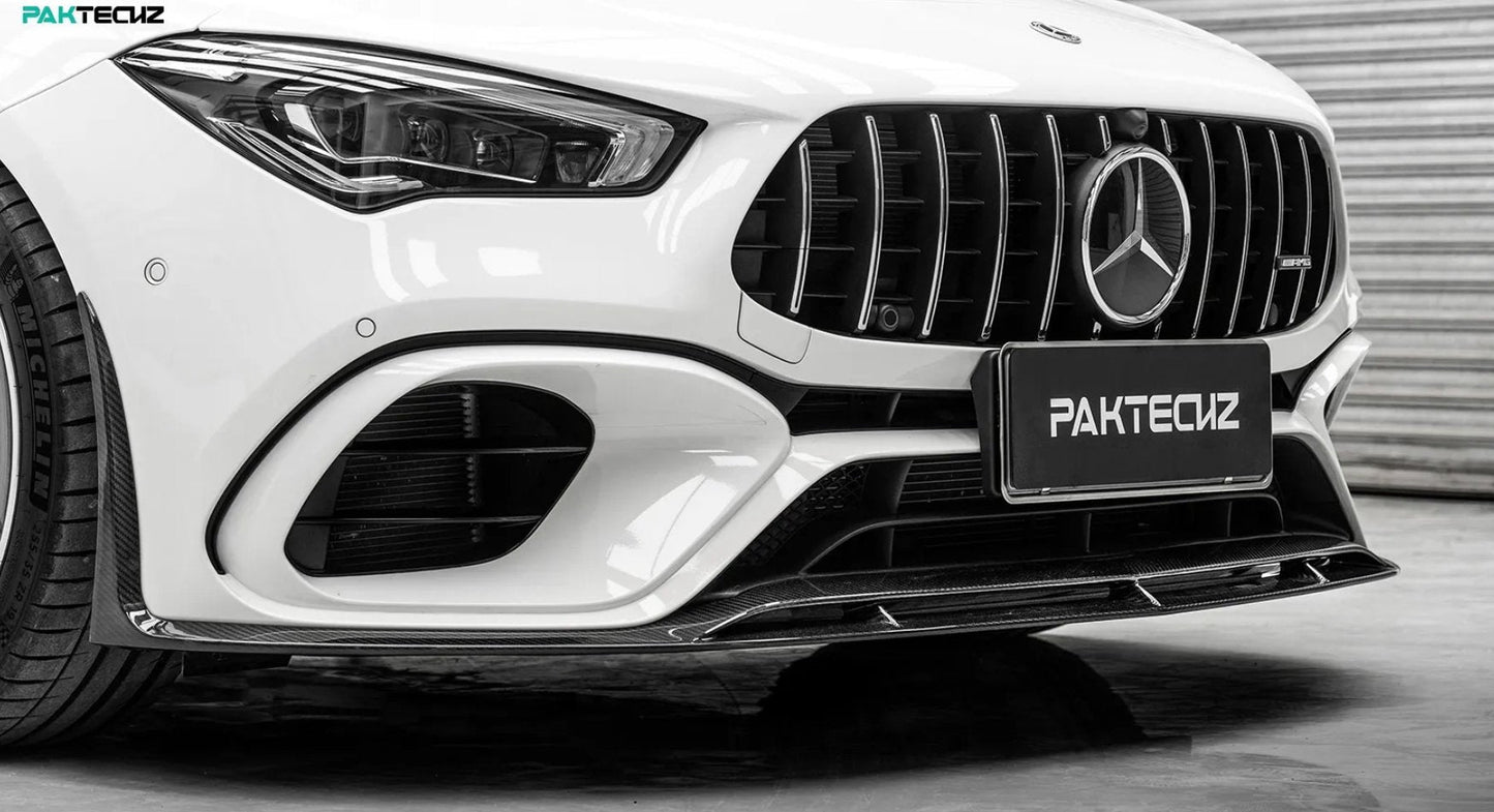 PAKTECHZ - MERCEDES BENZ CLA W118 DRY CARBON FIBRE FRONT LIP SPLITTER - Aero Carbon UK