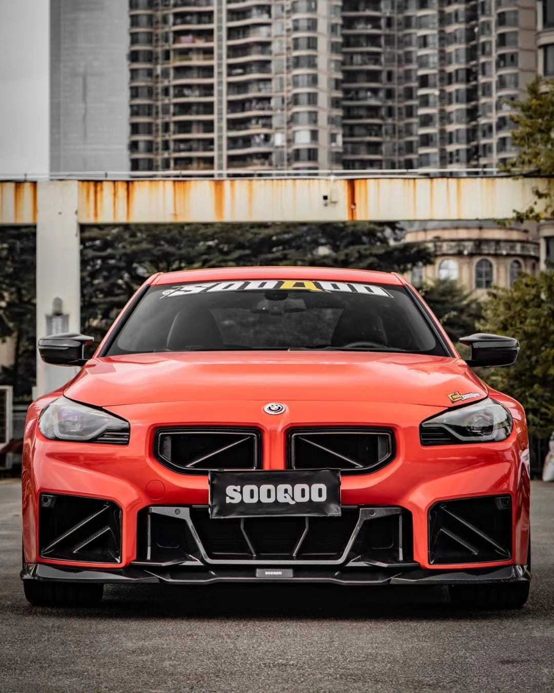 SOOQOO- BMW M2 G87 DRY CARBON FIBRE FRONT LIP - Aero Carbon UK