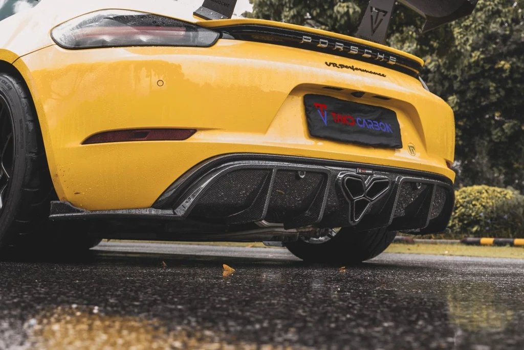 TAKD - PORSCHE CAYMAN / BOXSTER 718 DRY CARBON REAR DIFFUSER - Aero Carbon UK