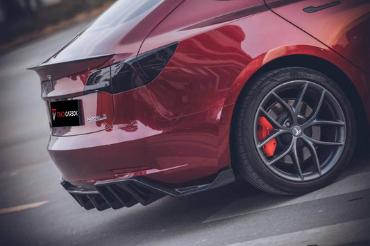 TAKD - TESLA MODEL 3 DRY CARBON FIBRE REAR DIFFUSER - Aero Carbon UK